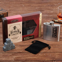 Подарочный набор Легенда алкоголя, фляга, камни для виски, мешочек - Дорого внимание фото 5