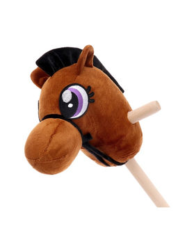 Мягкая игрушка Конь - скакун на палке, МИКС