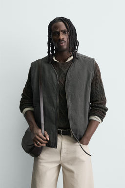 WASHED TOPSTITCHED WAISTCOAT - Zara фото 2