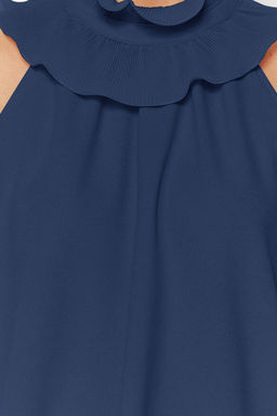 Trendyolmilla Ekru Yaka Detayl? Smart Krep Orme Bluz TWOSS23BZ00932 фото 13