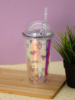 Тамблер iLikeGift "Love heart", purple (450 ml)