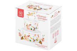 Набор 2 салатников 500 мл 13,5*13,5*7 см + 300 мл 10,5*10,5*6,5 см Певчие птички с крышк. NEW BONE - Elan gallery фото 13