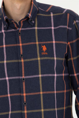 Мужская темно-синяя рубашка с длинным рукавом - U.s. polo assn фото 7