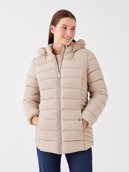 Kap??onlu D?z Uzun Kollu Kad?n ?i?me Mont