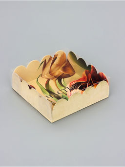 Цена за 5 шт. Коробка для печенья, Тюльпаны, 9?9?3 см