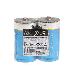 Батарейка алкалиновая Mirex, C, LR14-2S, 1.5В, спайка, 2 шт.