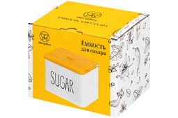 Емкость для хранения 1,5 л 14*11*11 см SUGAR с деревянной крышкой, белая - Elan gallery фото 8