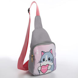 Сумка детская через плечо Котик с сердцем