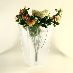 Цена за 10 шт. Сумка для цветов прозрачная с каймой, влагостойкая, 47?34?19 см