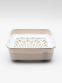 Лоток для кошек ALTA, 50×38×13.5 см, с сеткой, плвстик, белый, бежевый