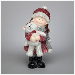 ФИГУРКА ДЕВОЧКА С МЕДВЕДЕМ 12*8,9*21,5 СМ