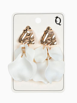 Серьги ассорти Ветер мятые треугольники, цвет бело-золотой