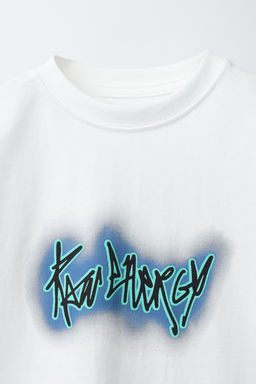 CAMISETA TEXTO NE?N / Blanco - Zara фото 3