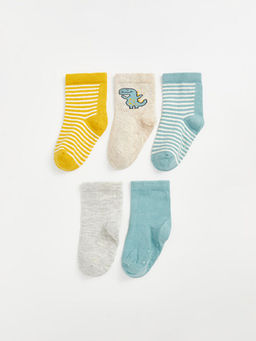 ?izgili Erkek Bebek Soket ?orap 5li