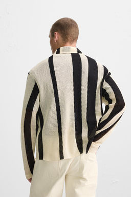 STRIPED MESH TEXTURED POLO SHIRT - Zara фото 3