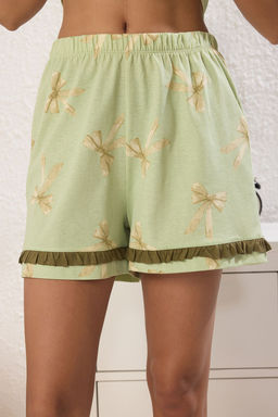 Trendyolmilla Pembe %100 Pamuklu Kurdele/Fiyonklu F?rf?rl? Sortlu Orme Pijama Tak?m? THMSS25PT00293 фото 3