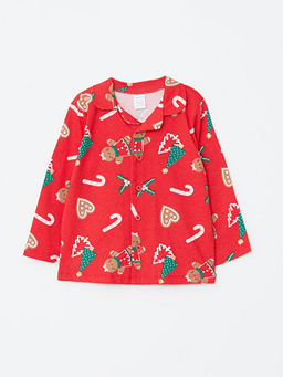 Polo Yaka Uzun Kollu Y?lba?? Temal? K?z Bebek Pijama Tak?m? - Waikiki фото 2