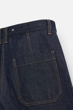 BAGGY FIT DENIM BERMUDA SHORTS WITH STITCHING - Zara фото 9