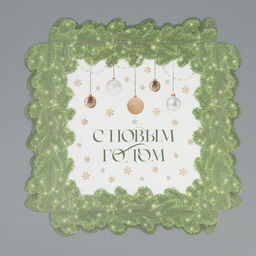 Цена за 5 шт. Коробка для кондитерских изделий с пластиковой крышкой «С Новым годом», 21×21×3 см