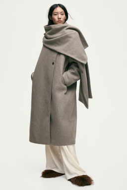 Abrigo con cuello tipo bufanda - H&m фото 9