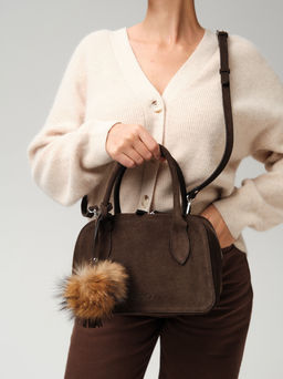 Замшевая сумка Polly DBR 31348 черный каштан фото 2