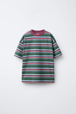 CAMISETA ESTAMPADA RAYAS / Verde