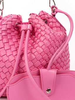 LACCOMA сумка СУ038-фуксия эко кожа хлопок  фото 3