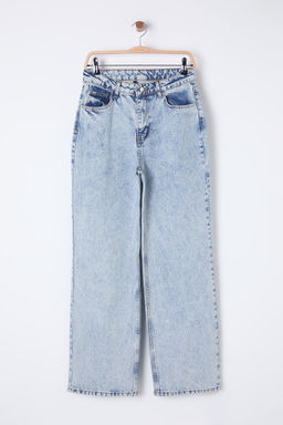Ac?k Mavi Yuksek Bel Wide Leg Jeans TWOSS25JE00181 - Trendyolmilla фото 6
