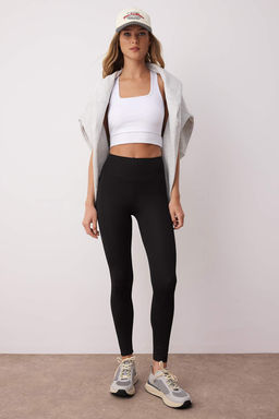 Siyah Dalg?c/Scuba Kumas Tam Boy Orme Spor Tayt THMAW26TY00007 - Trendyolmilla фото 7