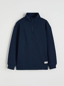 Dik Yaka Erkek ?ocuk Kal?n Sweatshirt