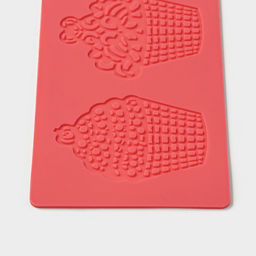 Цена за 2 шт. Коврик для айсинга Доляна «Пироженки», силикон, 37.5×8×0.1 см, красный