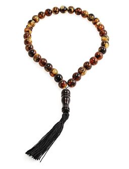 Чётки мусульманские на 33 бусины из натурального формованного янтаря Шары пёстрые