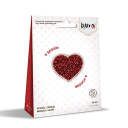 Klart набор для вышивания 10-011 Брошь. Сердце 5 х 4.5 см