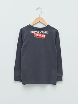 Bisiklet Yaka Star Wars Bask?l? Uzun Kollu Erkek ?ocuk Sweatshirt - Waikiki фото 2