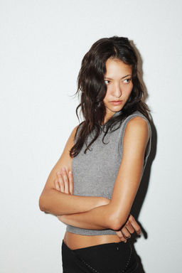 KNITTED POLO COLLAR TANK TOP - Zara фото 3