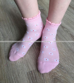5 ПАР - ЮстаТекс носки детские 3с24 на ДЕВОЧЕК хлопок с лайкрой сетка - 5 ПАР