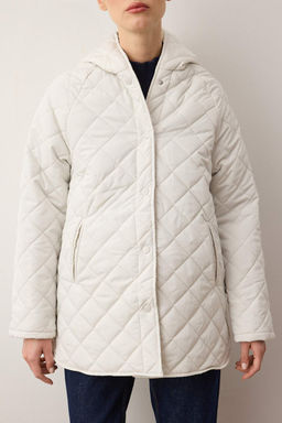 TRENDYOLMILLA Gri Kapusonlu Su Itici Kapitone Mont TWOAW23MO00131  фото 38