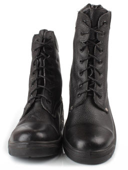 05-9011 BLACK Ботинки зимние мужские (натуральная кожа, искусственный мех)