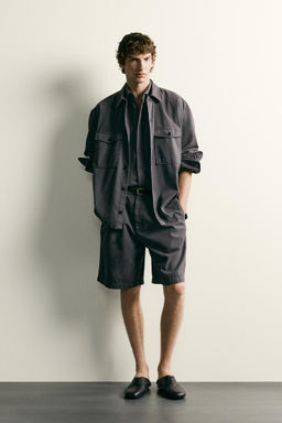 BERMUDA LAVADA RELAXED FIT / Gris