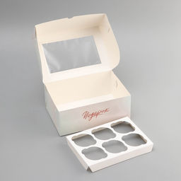 Цена за 5 шт. Коробка для 6 капкейков с окном, Загадай желание, 25?17?10 см