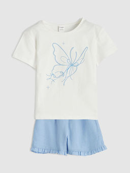 Kiraz Bask?l? Ti??rt ve ?ort 2li