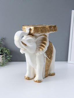 Фигура-подставка "Слон" белый, 35х40х25 см