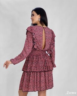 Платье Дэсти (бордовый) Турция - Nadi bordo фото 3