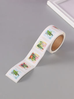 Цена за 2 шт. Наклейка бумага Марки. Кактусы, 3?3 см, 200 шт. в рулоне