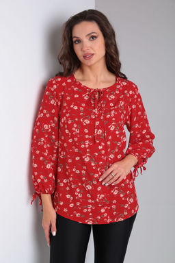 Блуза Modema 739-1 цветы на красном