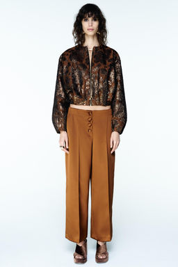 SHINY JACQUARD BOMBER JACKET