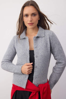 Wardrobe Essentials Gri Merserize Gorunumlu Polo Yaka Triko H?rka | TWOAW26HI00104