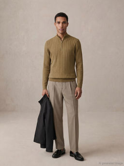 Dik Yaka Triko Erkek Kazak