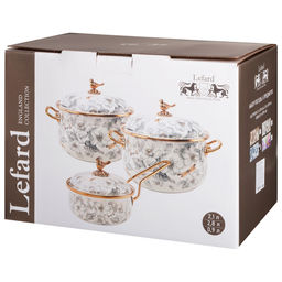 НАБОР ПОСУДЫ LEFARD СЕРИЯ ROYAL GARDEN 6ПР: КАСТРЮЛИ 2,1Л+2,8Л (16+18СМ) И КОВШ 0,9Л (14 СМ)  фото 4