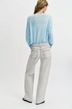 JEANS Z1975 STRAIGHT TIRO BAJO CINTUR?N / Gris claro - Zara фото 6